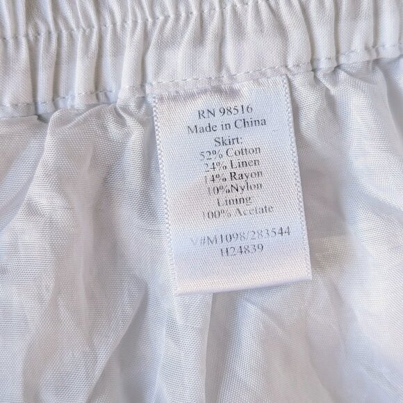 Vintage Coldwater Creek White Eyelet Embroidered Boho Festival Midi Skirt large - Picture 7 of 8